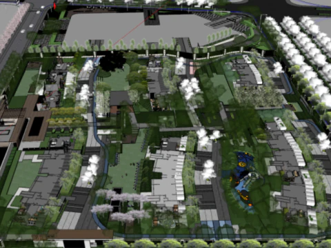SU overall landscape model of a residential area 3D Model