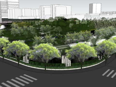 SU overall landscape model of a residential area 3D 模型