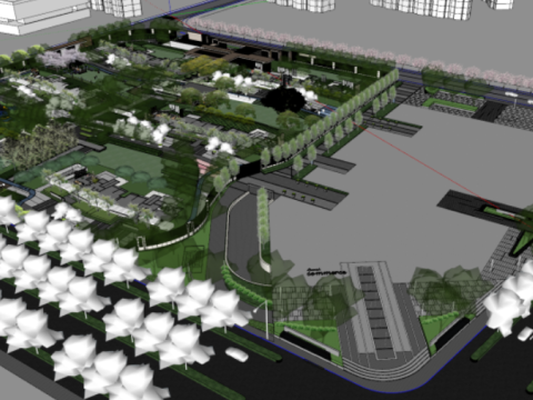 SU overall landscape model of a residential area 3D 模型