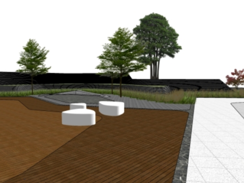 Su model of modern sales department earth-covered ecological landscape building 3D Model