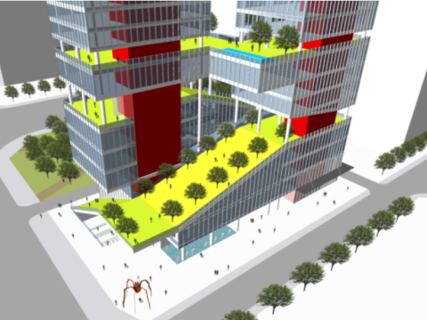 SU Model of Modern Super High-rise Complex Double Towers and Strange Affinity Building 3D Модель