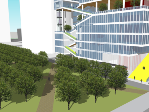 SU Model of Modern Super High-rise Complex Double Towers and Strange Affinity Building 3D Model