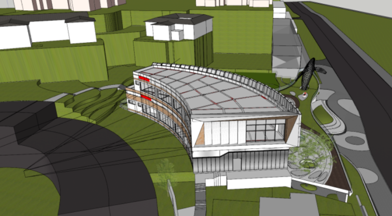 SU Model of the Architecture of the Modern Olympic Park Jade Tianchen Demonstration Area Model 3D .c4d .max .obj .3ds .fbx .stl .blend 