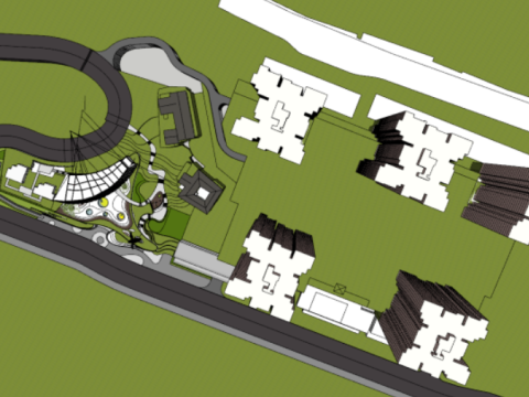 SU Model of the Architecture of the Modern Olympic Park Jade Tianchen Demonstration Area Model 3D