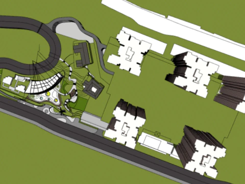 Modelo SU da Arquitetura da &Aacute;rea de Demonstra&ccedil;&atilde;o do Parque Ol&iacute;mpico Moderno Jade Tianchen Modelo 3D