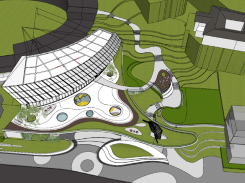 SU Model of the Architecture of the Modern Olympic Park Jade Tianchen Demonstration Area Model 3D