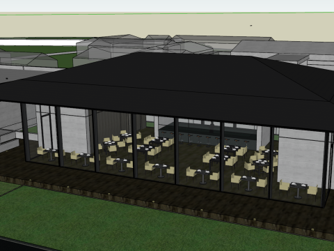 Peach Blossom Theme Restaurant Design Su Demonstration Course Modello 3D