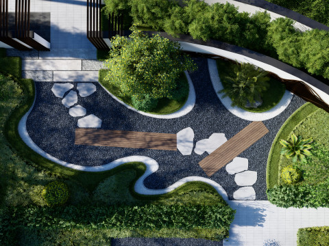 Modern style courtyard garden landscape 3D 模型