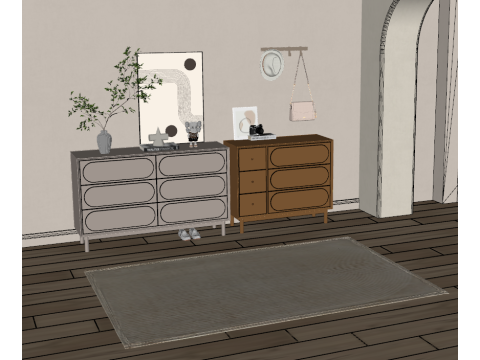 Modern shoe cabinet 3D Модель
