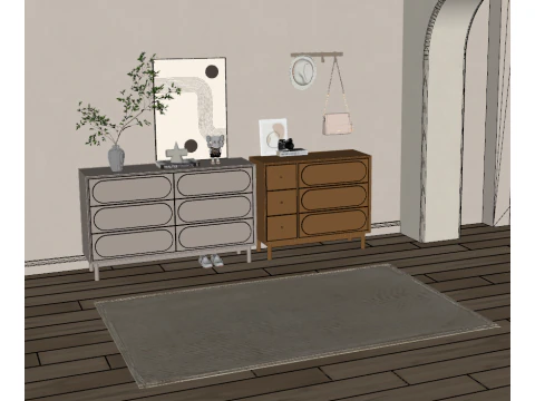 Moderner Schuhschrank 3D Modell