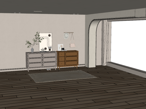 Modern shoe cabinet 3D Модель