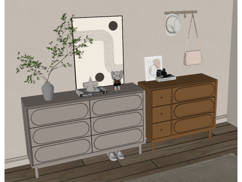 Modern shoe cabinet 3D Модель