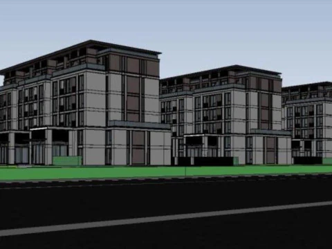 SU of Modern Residential Buildings 3D Model
