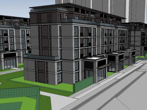 SU of Modern Residential Buildings 3D Model