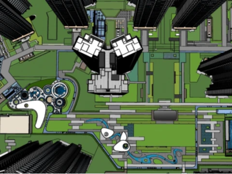 현대 주거 조경 완벽한 조경 건축 모델 3D 모델