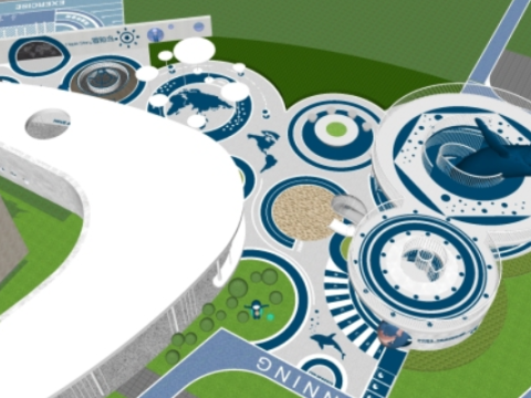 Modern residential landscape complete landscape architectural model 3Dモデル