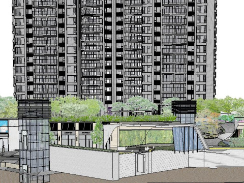 Modern large-scale landscape Su model 3Dモデル