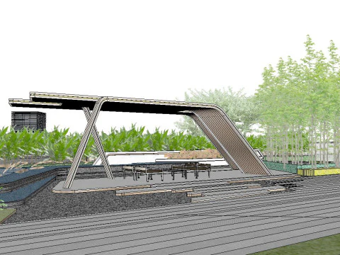 Modern large-scale landscape Su model 3D Model
