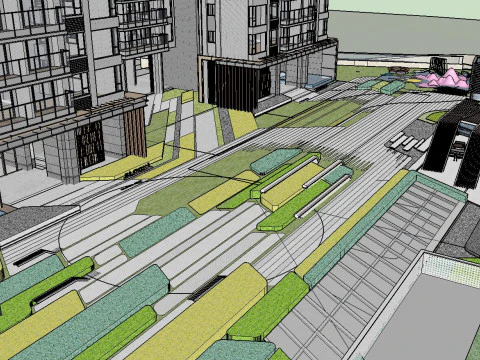 Modern large-scale landscape Su model 3D Model