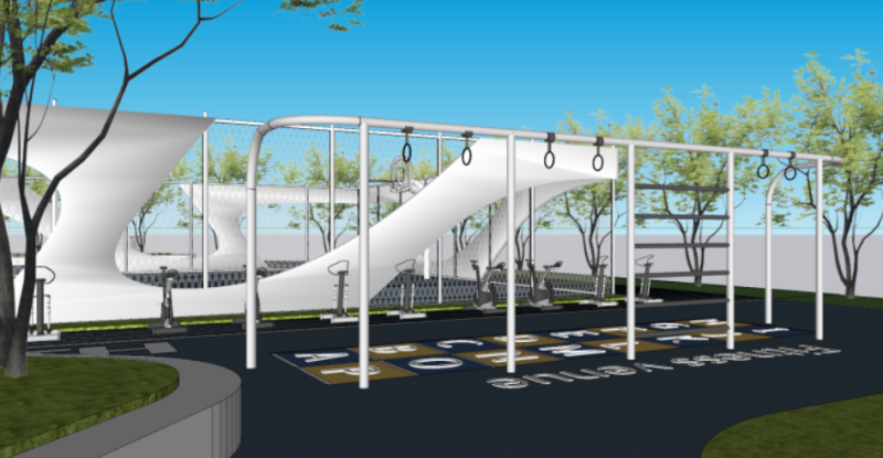 Modern multifunctional sports park landscape SU 3D 모델 .c4d .max .obj .3ds .fbx .stl .blend 
