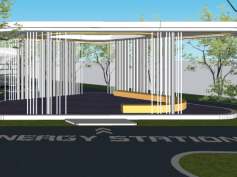 Modern multifunctional sports park landscape SU 3D Model