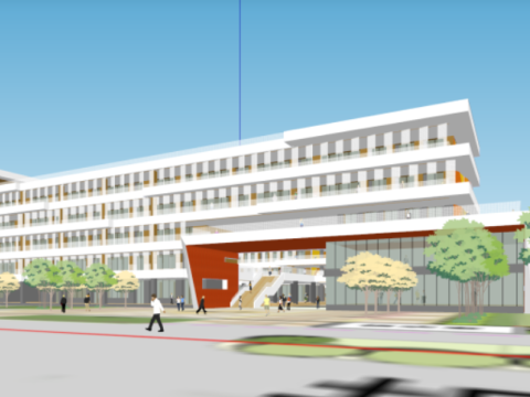 Modern middle school winning plan architectural SU model Model 3D