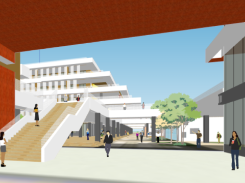 Modern middle school winning plan architectural SU model Model 3D