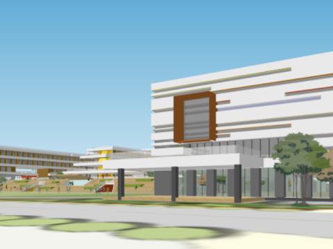 Modern middle school winning plan architectural SU model Model 3D