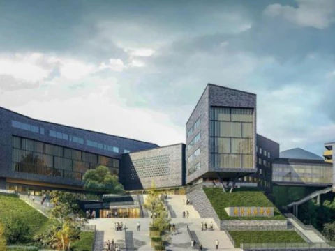Bidding Scheme for Modern Mountain style Middle School Education Building Project 3D Model