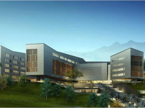Bidding Scheme for Modern Mountain style Middle School Education Building Project 3D Model