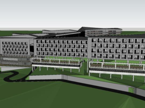 Bidding Scheme for Modern Mountain style Middle School Education Building Project 3D 모델