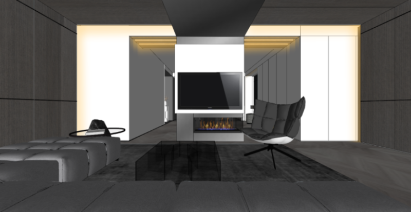 Modern fashion style private house indoor fine SU model 3D Модель .c4d .max .obj .3ds .fbx .stl .blend