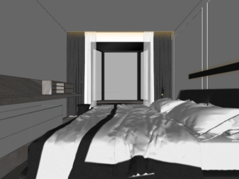 Modern fashion style private house indoor fine SU model 3D Модель