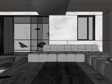 Modern fashion style private house indoor fine SU model 3D Модель