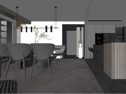 Modern fashion style private house indoor fine SU model 3D Модель
