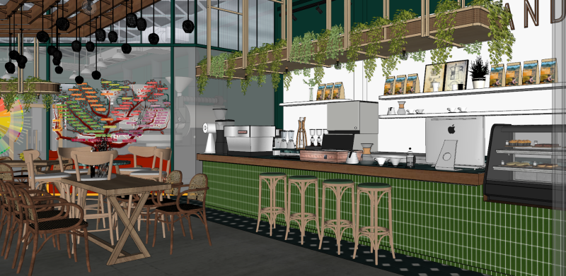 Modern CafeCafeSpecialty StoreRestaurantDining TableDining Chair Modelo 3D .c4d .max .obj .3ds .fbx .stl .blend