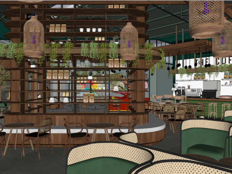Modern CafeCafeSpecialty StoreRestaurantDining TableDining Chair Modelo 3D