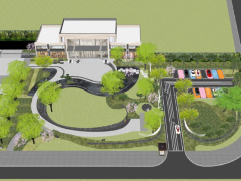 Modern art exhibition area su model 3D Model