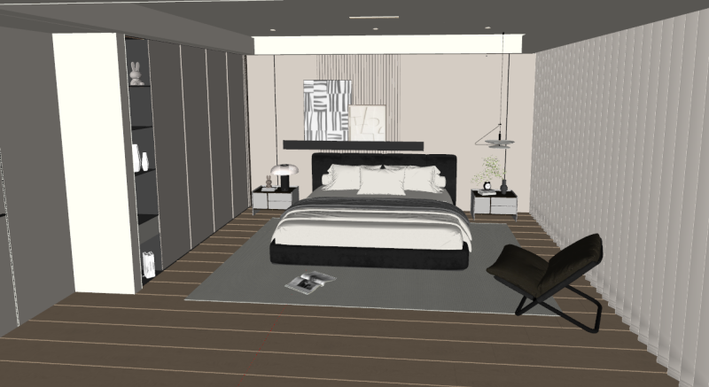 Modern bedroom 3D 模型 .c4d .max .obj .3ds .fbx .stl .blend 
