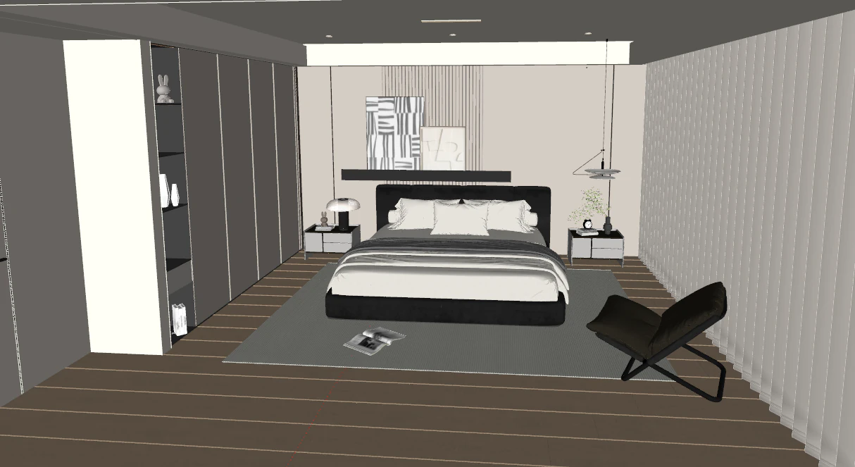 Modern bedroom 3D Model .c4d .max .obj .3ds .fbx .stl .blend