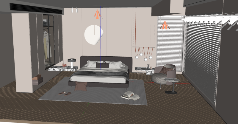 Modern Bedroom 3D 模型 .c4d .max .obj .3ds .fbx .stl .blend 