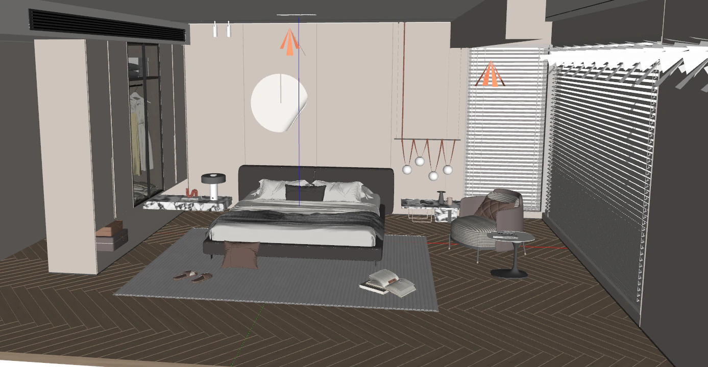 Modern Bedroom 3D Model .c4d .max .obj .3ds .fbx .stl .blend