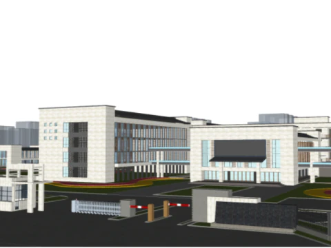 Modern and Elegant Middle School Building 3D Model