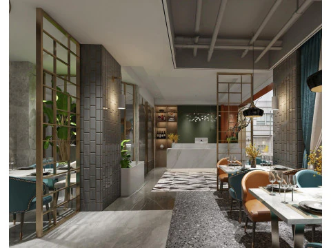 인테리어 디자인 레스토랑 공간 계획 Su Boutique 3D 모델