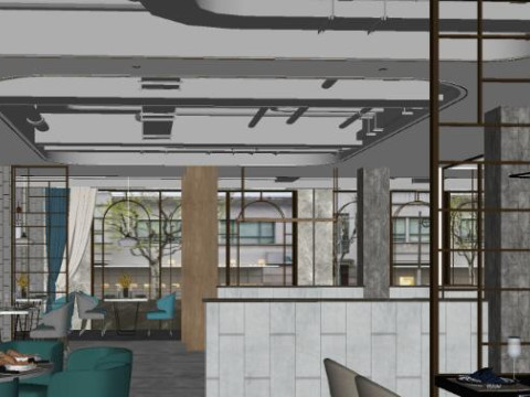 室内设计 餐厅空间规划 苏精品店 3D 模型