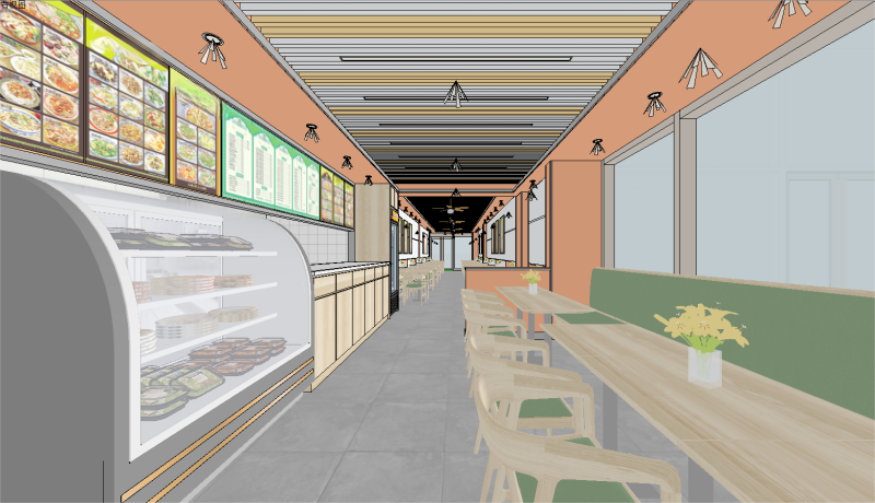 Interior Design Lamian Noodles Restaurant Space Design Scheme Su Jingpin Model Modello 3D .c4d .max .obj .3ds .fbx .stl .blend 