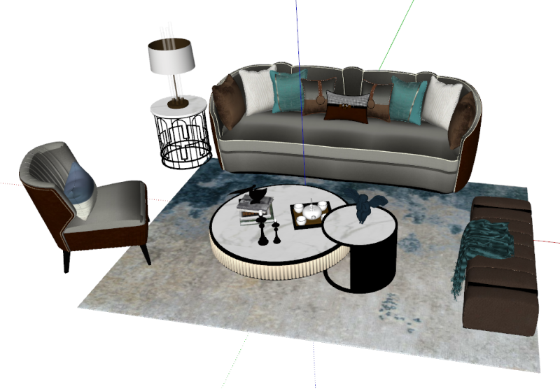Indoor and outdoor sofa seats su model 3D Model .c4d .max .obj .3ds .fbx .stl .blend