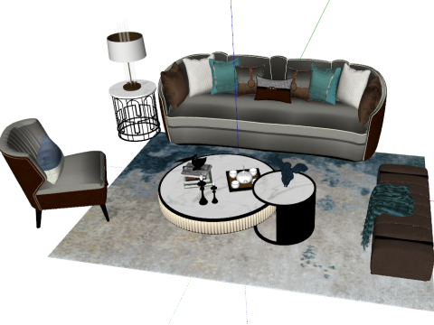 Indoor and outdoor sofa seats su model 3D Модель