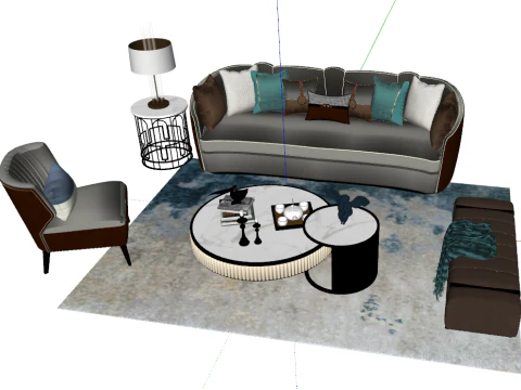 Assentos de sof&aacute;s internos e externos modelo su Modelo 3D