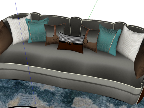 Indoor and outdoor sofa seats su model 3D Model